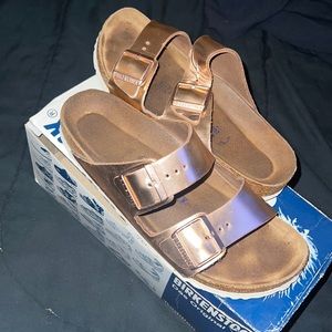 Rose Gold Birkenstock Slippers